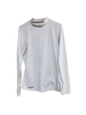 UNDER ARMOUR COLD GEAR FITTED LONG SLEEVE MOCK NECK WHITE SHIRT MENS LARGE